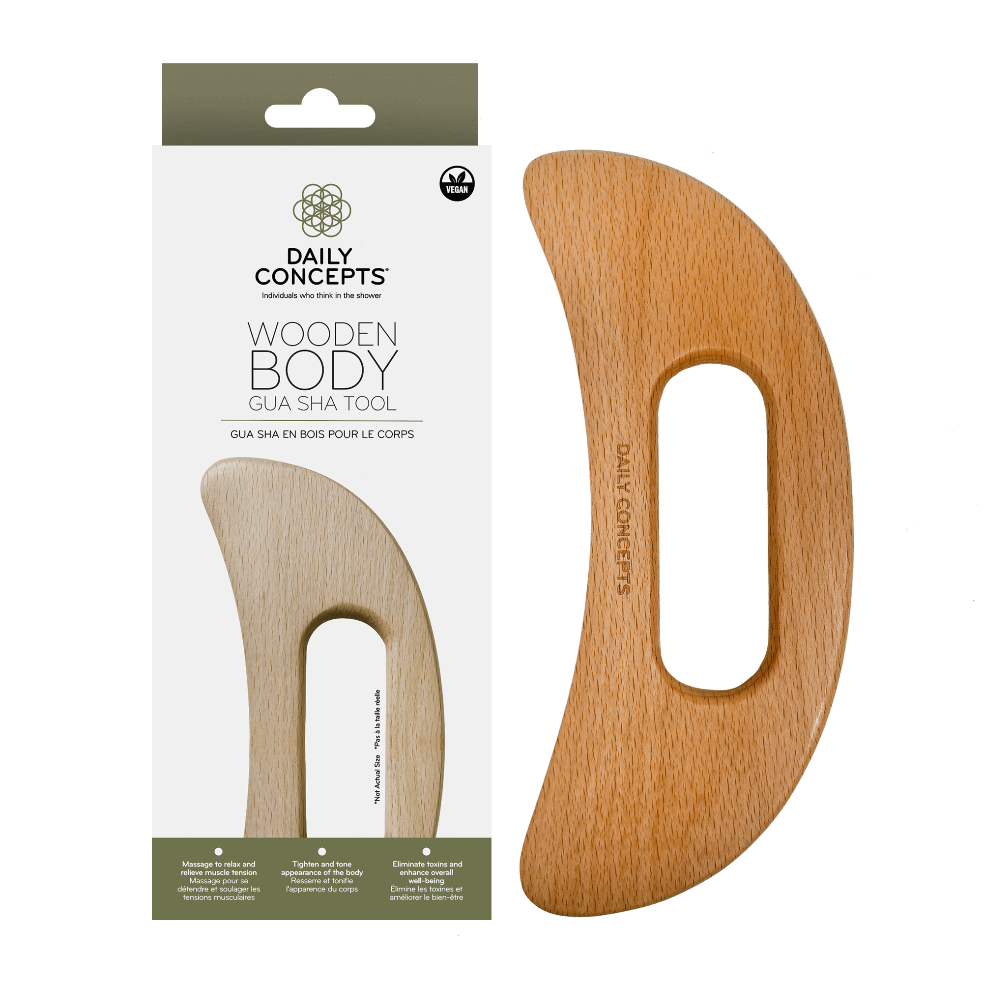 Wooden Body Gua Sha Tool by Daily Concepts Luxury Spa Goods