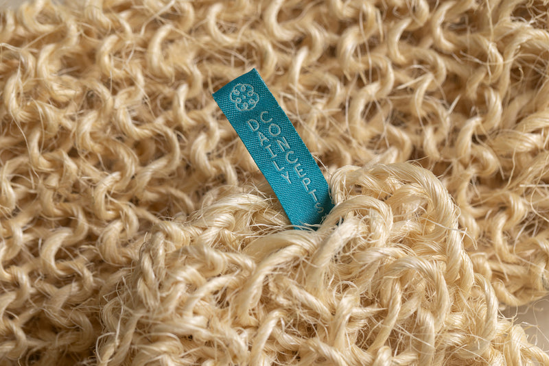 Close up of Sisal weaved glove