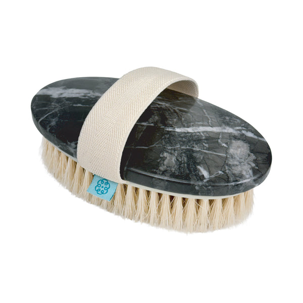 Dry brush with handcrafted marble stone handle and natural bristles.